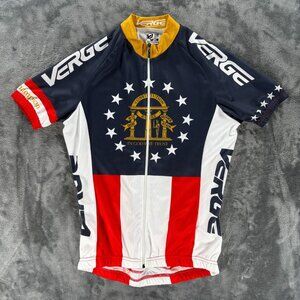 Verge Georgia State Champion Cycling Jersey Women M Road Bike USA Flag Kit NEW
